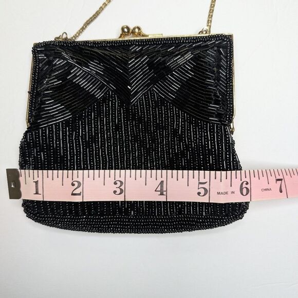 Black Beaded Evening Mini Bag Clutch - Picture 6 of 9